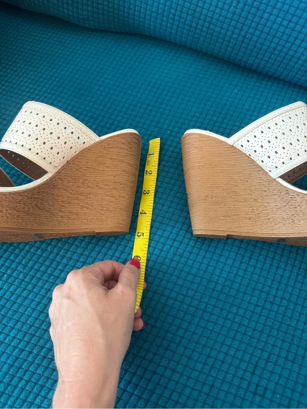 De Blossom White Platform Wedge Sandals Y2K Cutout Heels. Never worn